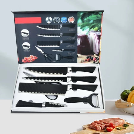 Kit de Facas Churrasco Profissional Antiaderente 6 Peças