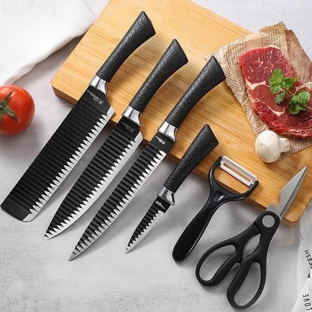 Kit de Facas Churrasco Profissional Antiaderente 6 Peças